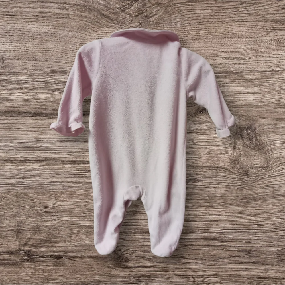 ⭐M4)  Carter’s Just One Year Pink Fleece Footed Sleeper 9M Floral Baby Girl